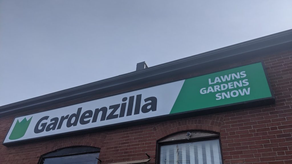 New sign for Gardenzilla Lawn & Garden